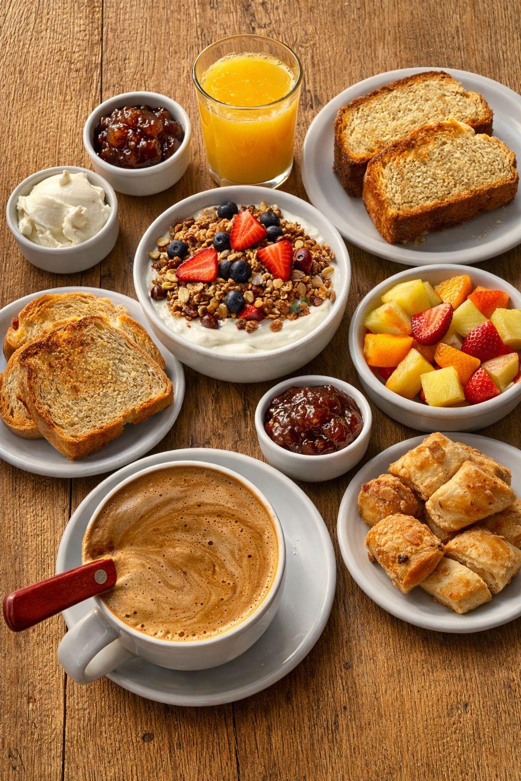 Desayuno casero completo servido en Lunalba