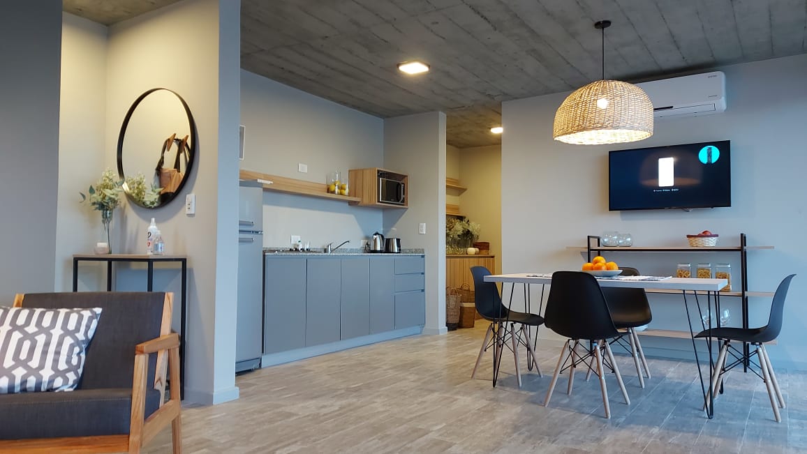 Cocina equipada de una casa aterrazada en Lunalba